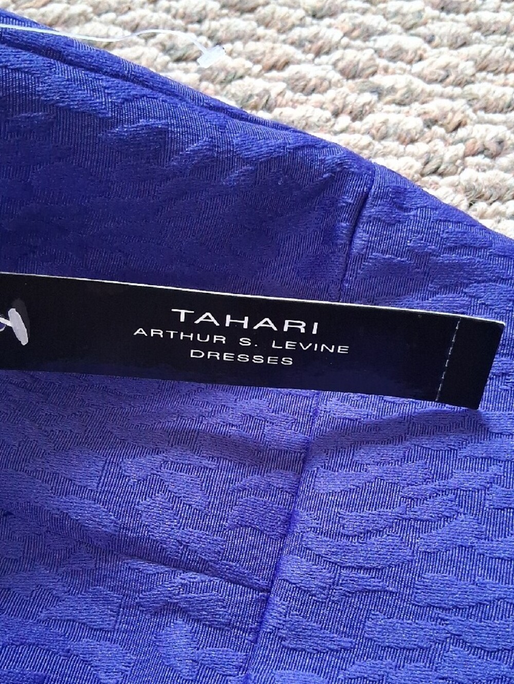 Tahari ASL Sleeveless Purple Textured Sheath Dress - Picture 4 of 9